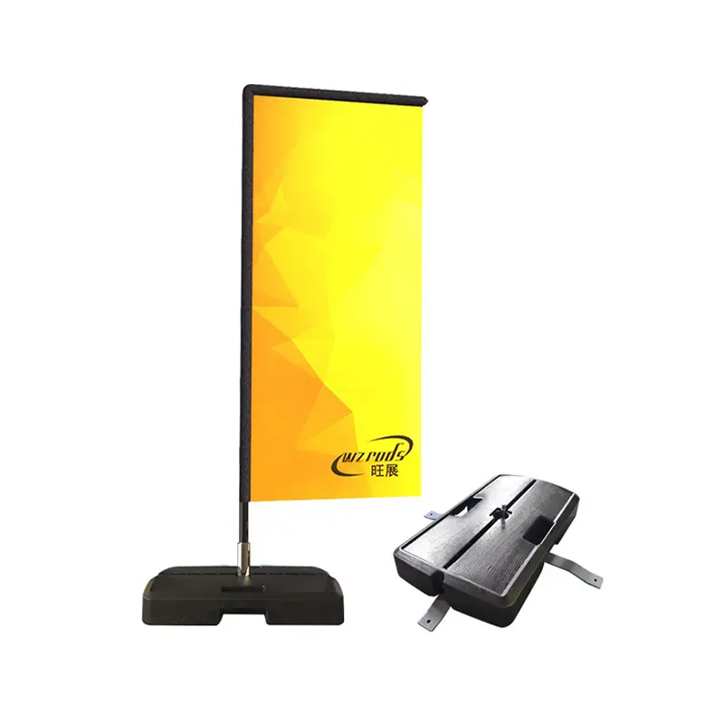 Flag pole base with water-filled HDPE weight and interchangeable spindle for feather flags by WZRODS