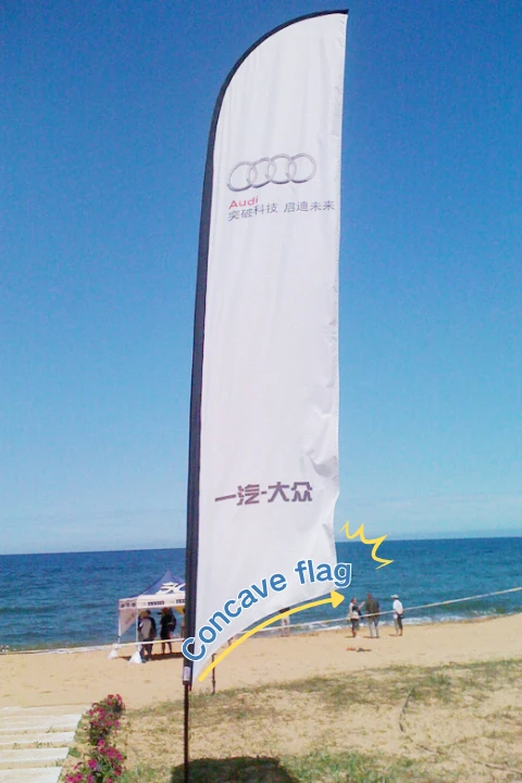 Concave feather flag shape example