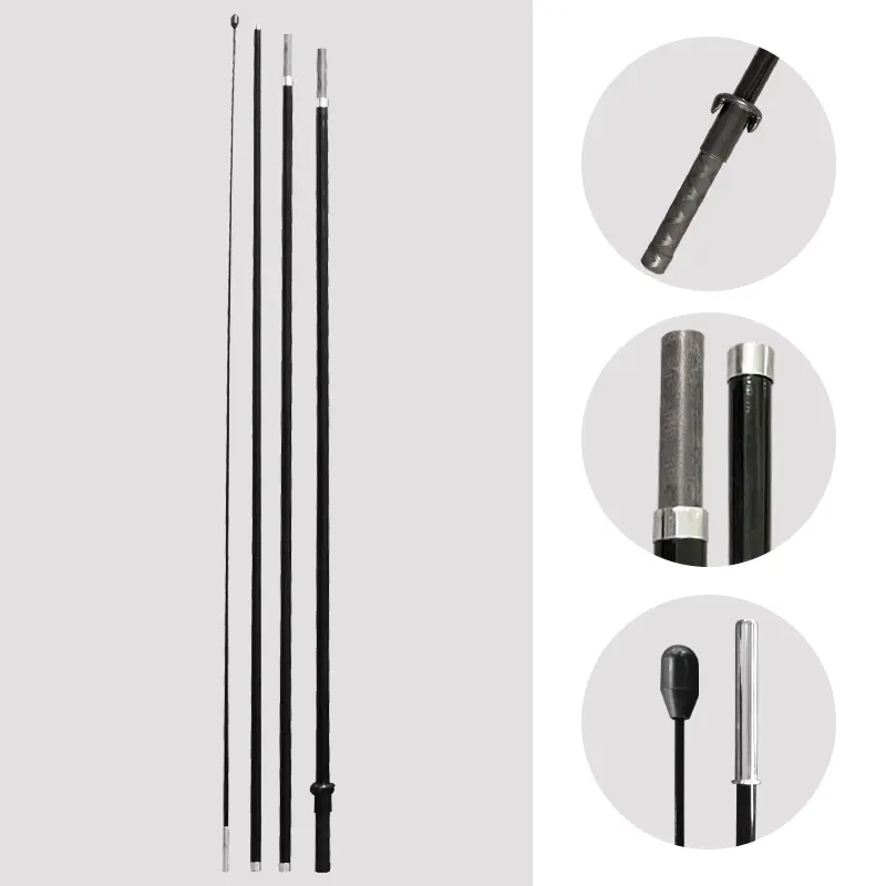 feather/bow flags Modular black carbon fiber flagpole