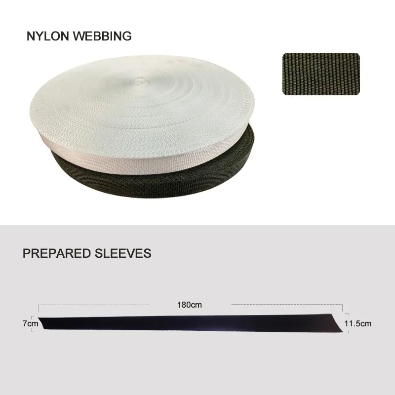 Black nylon webbing loop for flagpole attachment