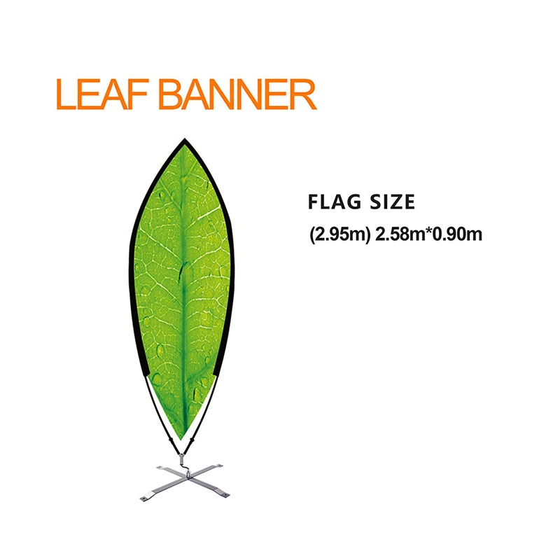 3D textured Leaf Banner demonstration - Curved 2.58×0.90M surface showing wind-responsive rotation mechanism and UV-resistant printing