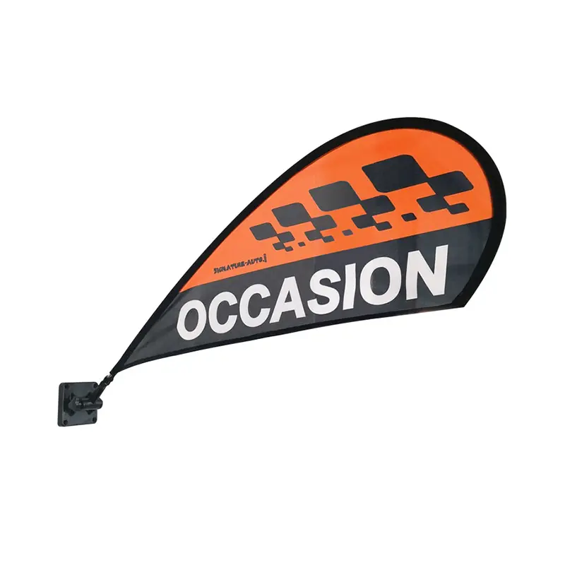 Orange-Black Teardrop Magnetic Banner | Signature Auto Advertising on Vehicles