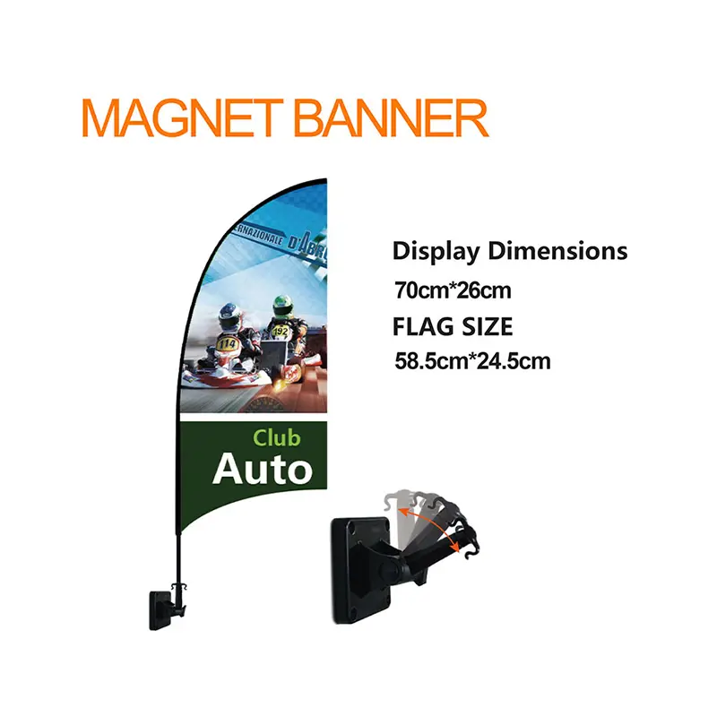 Magnetic Banner Specifications Table | Display Size, Flag Size, and Weight by Shape