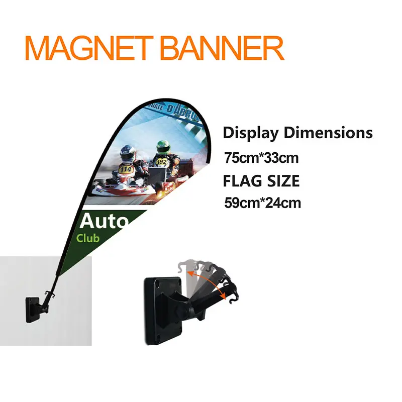 Teardrop, Feather, Rectangle Magnetic Banner Dimensions Comparison | Customizable Promotional Flag
