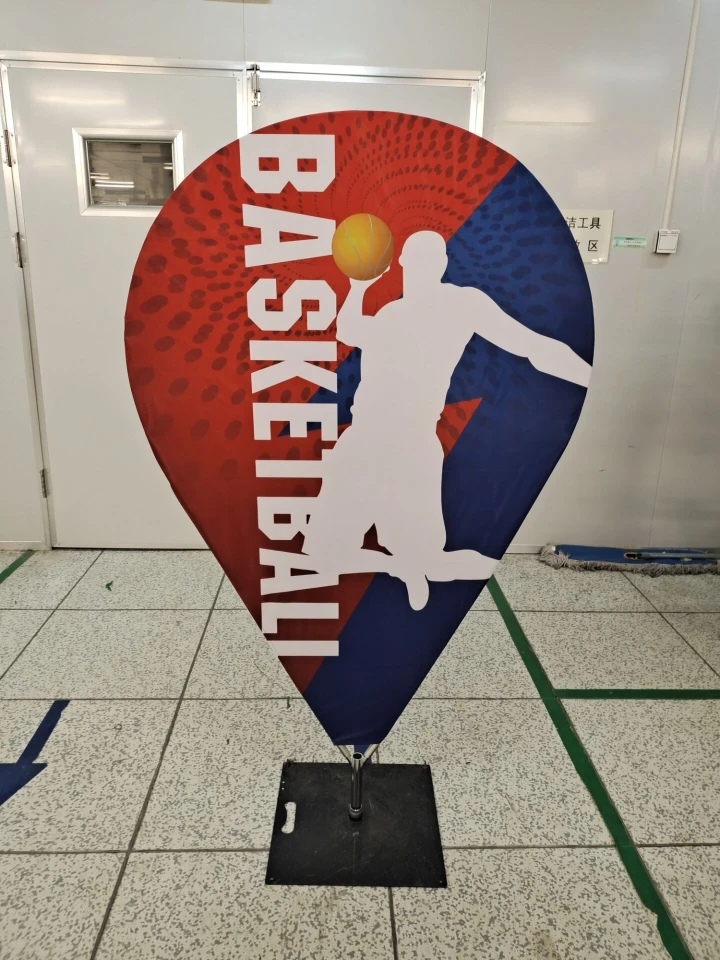 Pinpoint banner as a physical map location marker for easy navigation at events.