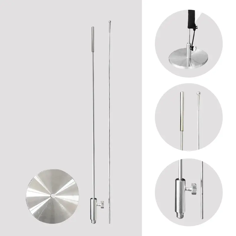 carbon composite fiber Table Banner Pole with Silver Base and Adjustable Knob - Component Close-up