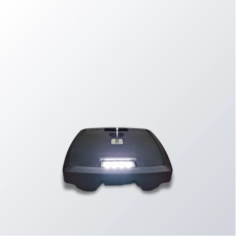 Close-up of WZRODS water base's IP65 waterproof LED light with USB-C rechargeable battery.